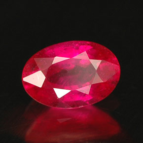 Rubis rose naturelle coupe ovale, 0,59 ct, SI
