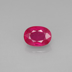 Rubis rouge naturelle coupe ovale, 1,40 ct, VS-SI