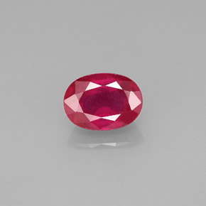 Rubis rouge naturelle coupe ovale, 1,30 ct, VS-SI
