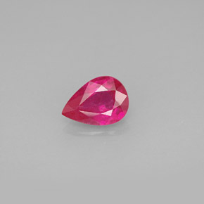 Rubis rouge naturelle en forme de poire, 0,90 ct, VS-SI