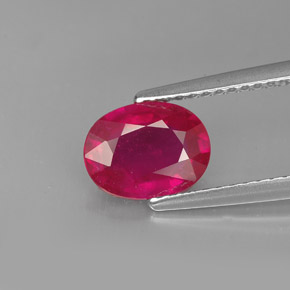 Rubis rouge naturelle coupe ovale, 1,62 ct, VS-SI