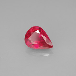 Rubis rouge naturelle en forme de poire, 1,53 ct, VS-SI