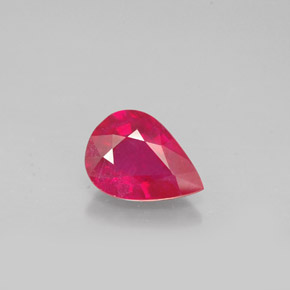 Rubis rouge naturelle en forme de poire, 1,37 ct, VS-SI