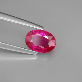 Rubis rouge naturelle coupe ovale, 1,06 ct, SI