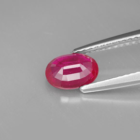 Rubis rouge naturelle coupe ovale, 1,06 ct, SI