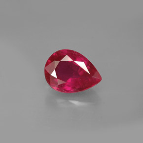 Rubis rouge naturelle en forme de poire, 1,44 ct, VS-SI