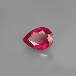 Rubis rouge naturelle en forme de poire, 1,44 ct, VS-SI