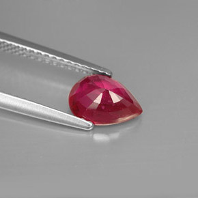 Rubis rouge naturelle en forme de poire, 1,44 ct, VS-SI