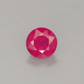 Rubis rouge naturelle coupe roude, 1,33 ct, VS-SI