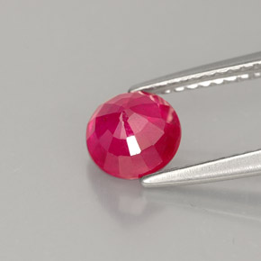 Rubis rouge naturelle coupe roude, 1,33 ct, VS-SI