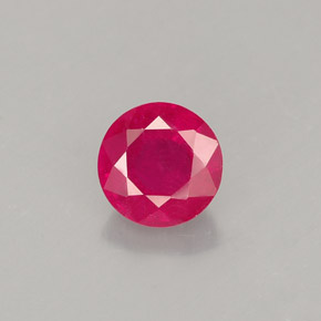 Rubis rouge naturelle coupe roude, 1,38 ct, VS-SI