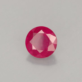 Rubis rouge naturelle coupe roude, 1,38 ct, VS-SI