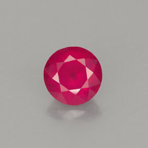 Rubis rouge naturelle coupe roude, 1,28 ct, VS-SI