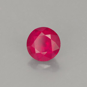 Rubis rouge naturelle coupe roude, 1,28 ct, VS-SI