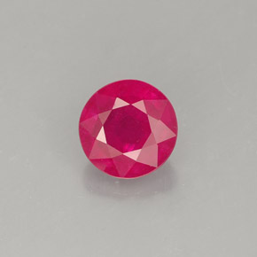 Rubis rouge naturelle coupe roude, 1,47 ct, VS-SI