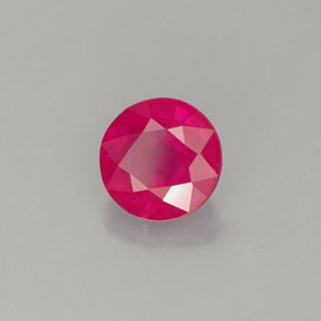 Rubis rouge naturelle coupe roude, 1,47 ct, VS-SI