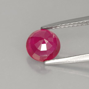 Rubis rouge naturelle coupe roude, 1,47 ct, VS-SI