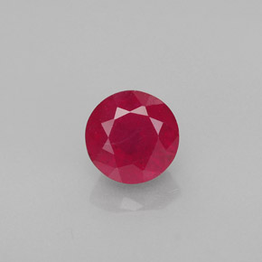 Rubis rouge naturelle coupe roude, 1,25 ct, VS-SI