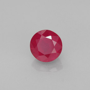 Rubis rouge naturelle coupe roude, 1,25 ct, VS-SI
