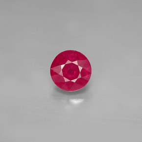 Rubis rouge naturelle coupe roude, 1,27 ct, SI