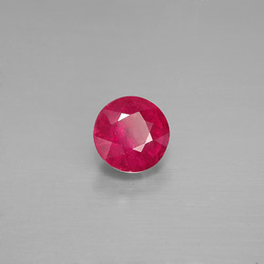 Rubis rouge naturelle coupe roude, 1,27 ct, SI