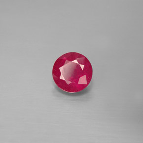 Rubis rouge naturelle coupe roude, 1,10 ct, SI