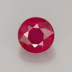 Rubis rouge naturelle coupe roude, 1,42 ct, SI