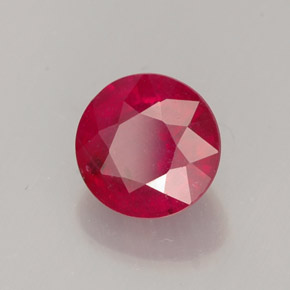 Rubis rouge naturelle coupe roude, 1,42 ct, SI