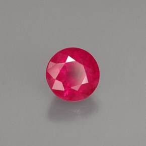 Rubis rouge naturelle coupe roude, 1,28 ct, SI