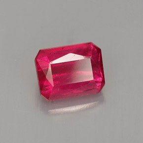 Rubis rouge naturelle taille émeraude, 1,00 ct, VS-SI