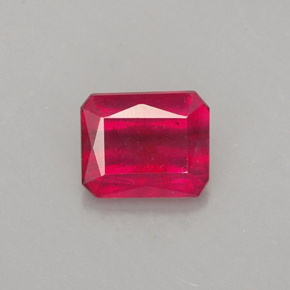 Rubis rouge naturelle taille émeraude, 1,29 ct, SI