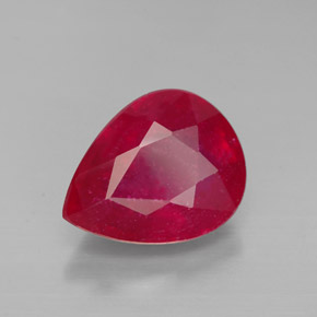 Rubis rouge naturelle en forme de poire, 3,46 ct, SI