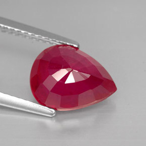 Rubis rouge naturelle en forme de poire, 3,46 ct, SI