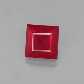 Rubis rouge naturelle carré, 1,45 ct, SI