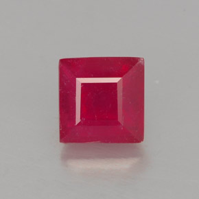 Rubis rouge naturelle carré, 1,12 ct, SI