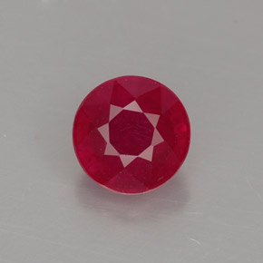 Rubis rouge naturelle coupe roude, 1,31 ct, SI