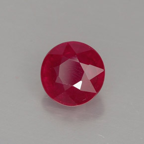 Rubis rouge naturelle coupe roude, 1,31 ct, SI