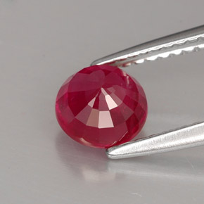 Rubis rouge naturelle coupe roude, 1,31 ct, SI
