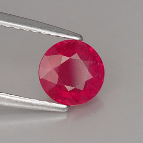 Rubis rouge naturelle coupe roude, 1,06 ct, VS-SI