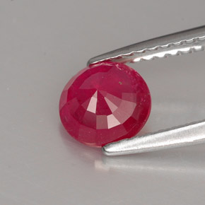 Rubis rouge naturelle coupe roude, 1,06 ct, VS-SI