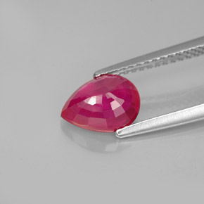 Rubis rouge naturelle en forme de poire, 1,63 ct, VS-SI