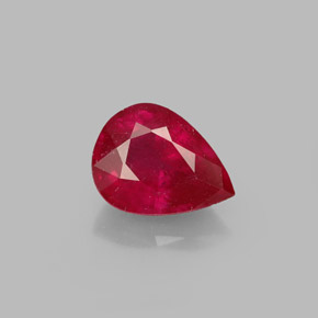 Rubis rouge naturelle en forme de poire, 1,57 ct, SI