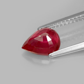 Rubis rouge naturelle en forme de poire, 1,57 ct, SI