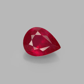Rubis rouge naturelle en forme de poire, 1,50 ct, SI