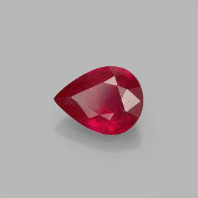 Rubis rouge naturelle en forme de poire, 1,50 ct, SI