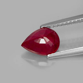 Rubis rouge naturelle en forme de poire, 1,58 ct, SI
