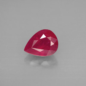 Rubis rouge naturelle en forme de poire, 1,60 ct, SI