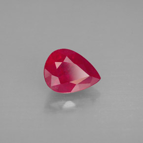 Rubis rouge naturelle en forme de poire, 1,60 ct, SI