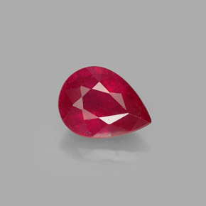 Rubis rouge naturelle en forme de poire, 1,54 ct, SI