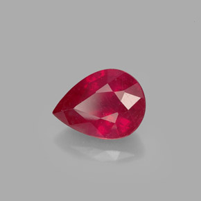 Rubis rouge naturelle en forme de poire, 1,54 ct, SI